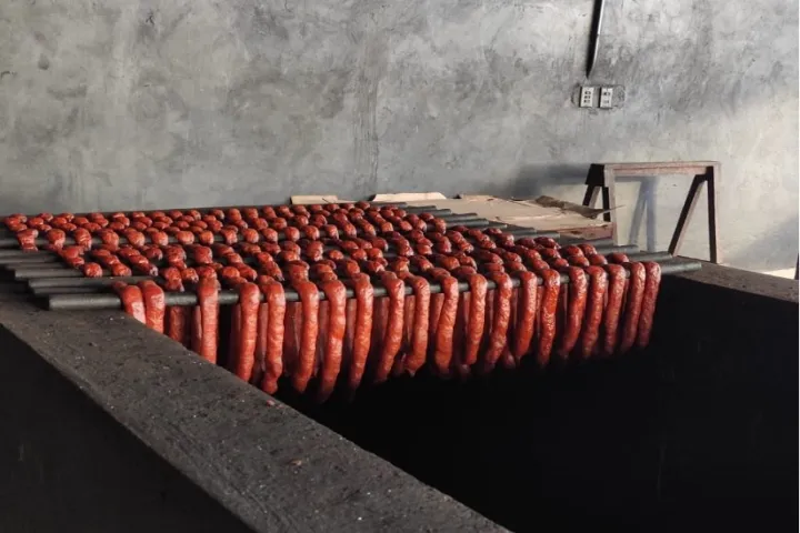 a close up of a stone building