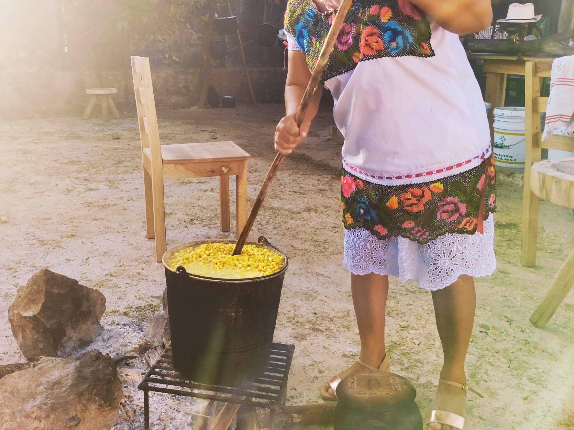 a person standing at a zoo