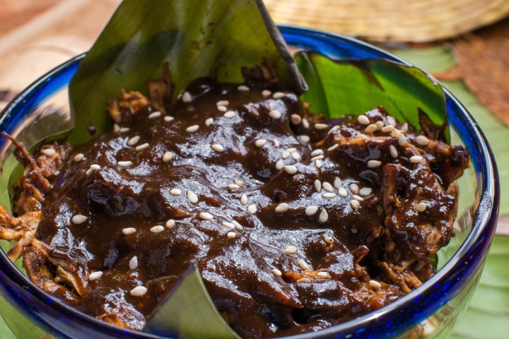 a close up of a bowl of food on a plate